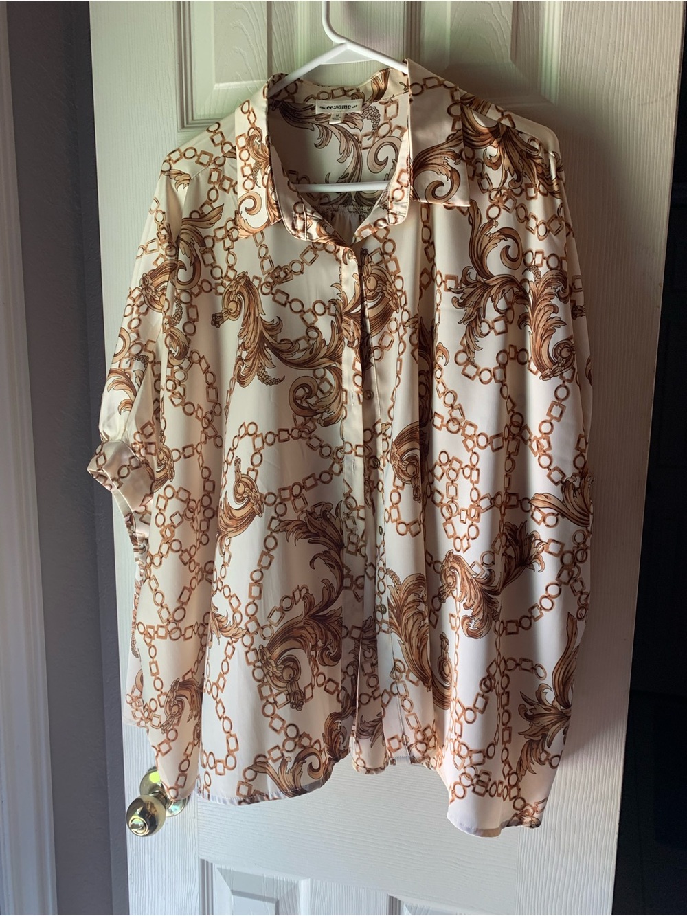 ee:some Brand 100% Polyester Top Poncho Style with Cuffed Bubble Sleeves